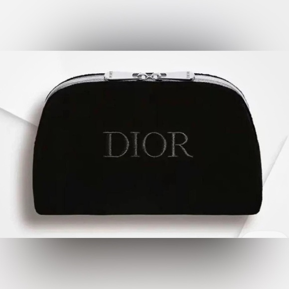 Dior  Black Velour Clutch Cosmetic Pouch Limited Edition VIP Gift Brand New - Picture 1 of 7